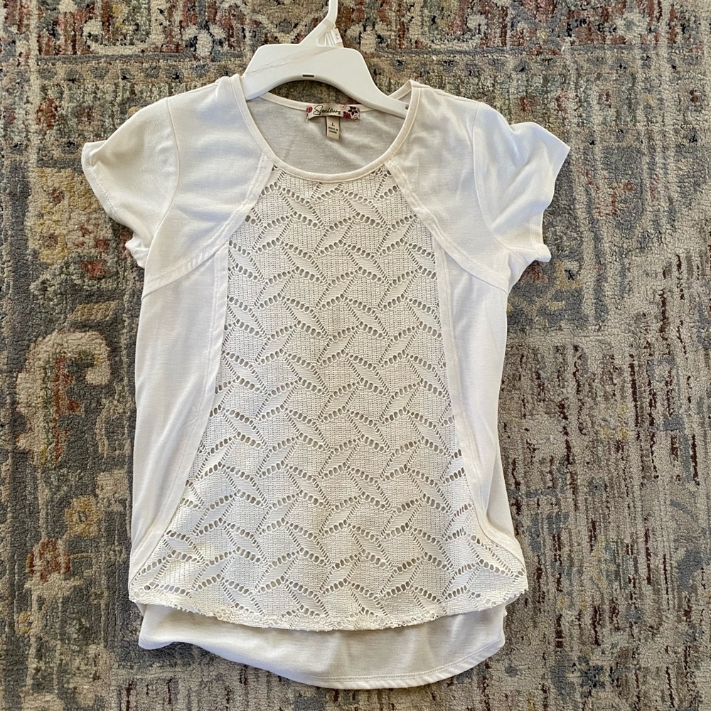 Cream Girls Blouse Size Large by Speechless